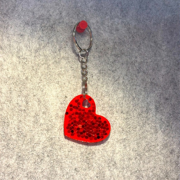 ❤️ Red heart with glitters keychain ❤️ - Picture 3 of 3